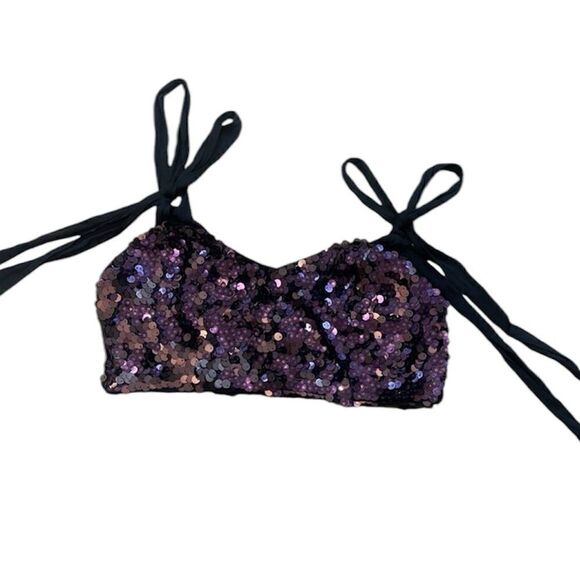 Free People NWT Star Bright Set in Lilac Sequin Skirt Set Size 0 - Picture 14 of 16